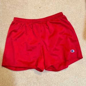 Champion red mesh shorts